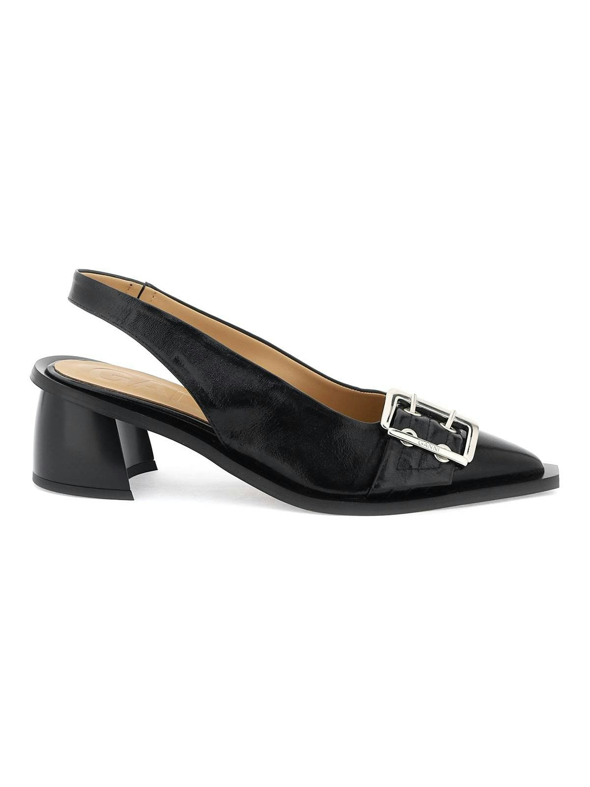 Ganni Women's Slingback Decollet Pumps In Black