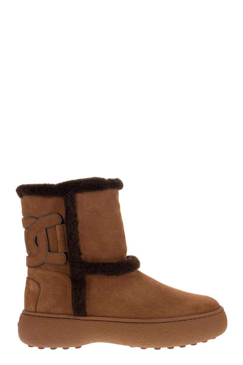 Shop Tod's Women's Padded Suede Ankle Boot In Brown