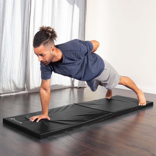 POPFLEX CloudCushion Vegan Suede Yoga Mat - Black 0.5” Thick