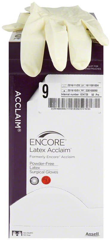 ENCORE® Latex Acclaim OP Handschuhe, puderfrei, 50 Stk, Gr. 9