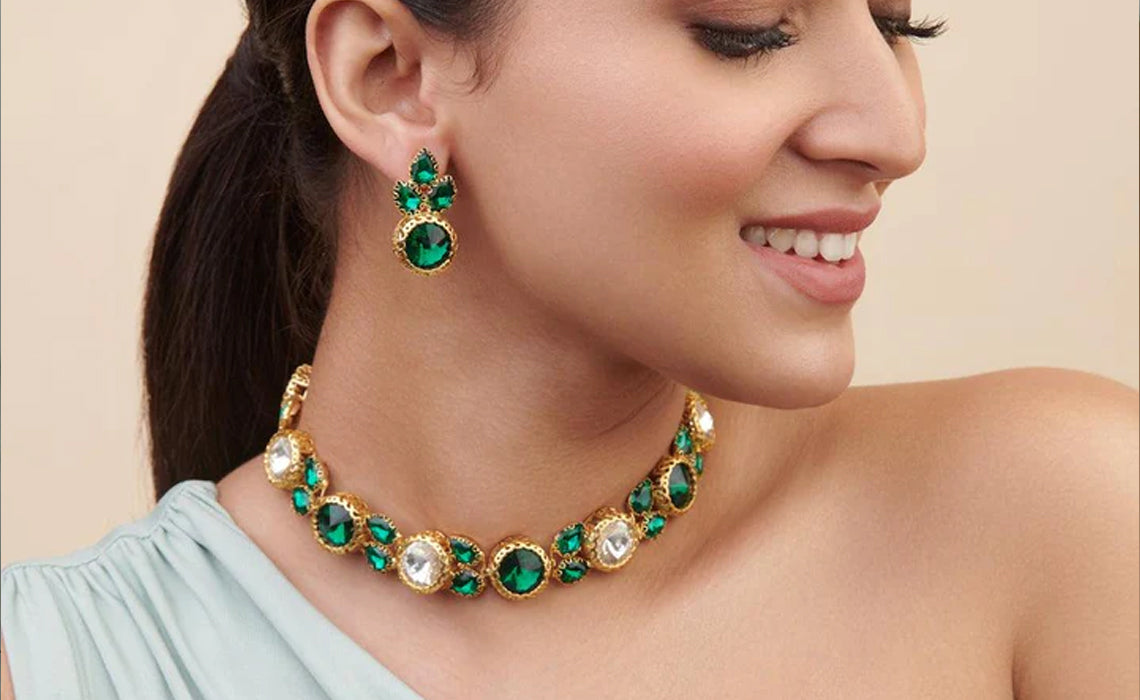 Buy online Gold Plated Ad Studded Statement Pendant Jewellery Set from Sets  for Women by Saraf Rs Jewellery for ₹1409 at 75% off | 2024 Limeroad.com