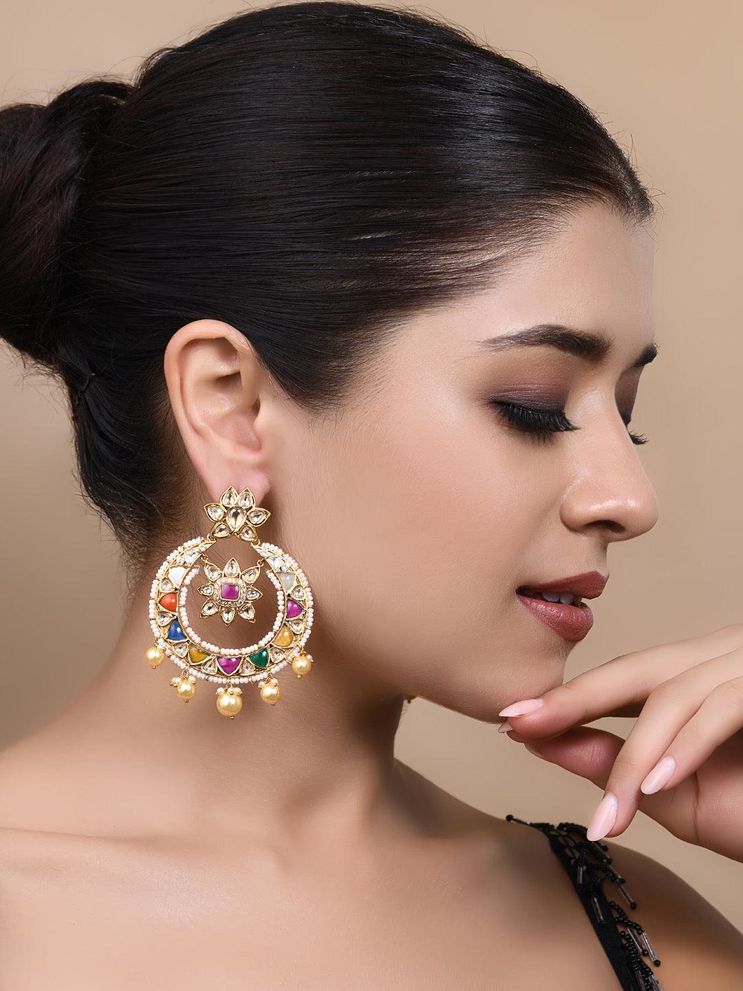 Peacock Blue Piece Earring Riana By Shikha Jindal-, 43% OFF