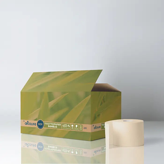 ONE X günstig Kaufen-Toilettenpapier 12er Box BAMBUS. Toilettenpapier 12er Box BAMBUS <![CDATA[Eigenschaften unserer Bambus-Toilettenpapier 12er Box. 12 Rollen à 250 Blatt, 3-lagig. aus mind. 60% Bambus-Zellstoff. ressourcenschonend hergestellt. komplett plastikfrei und vega