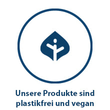 Icon für plastikfreie Verpackung und plastikfreie Herstellung