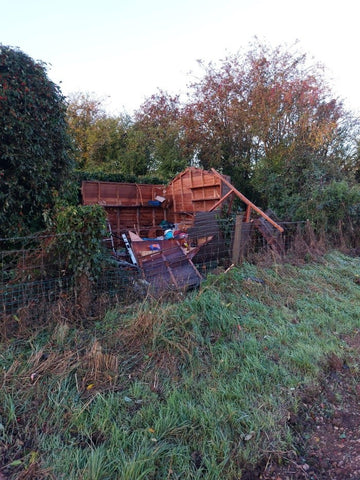 Condicote Tornado caused damage to garden fences