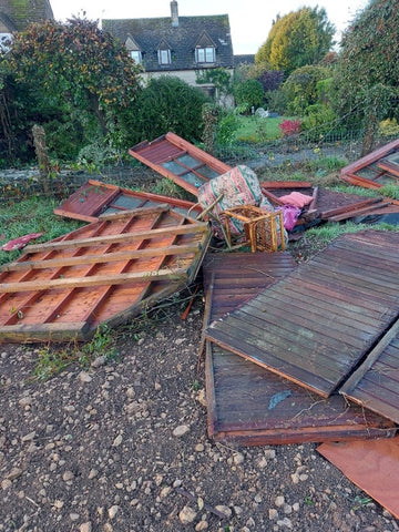 Condicote Tornado Aftermath - Damaged Fences