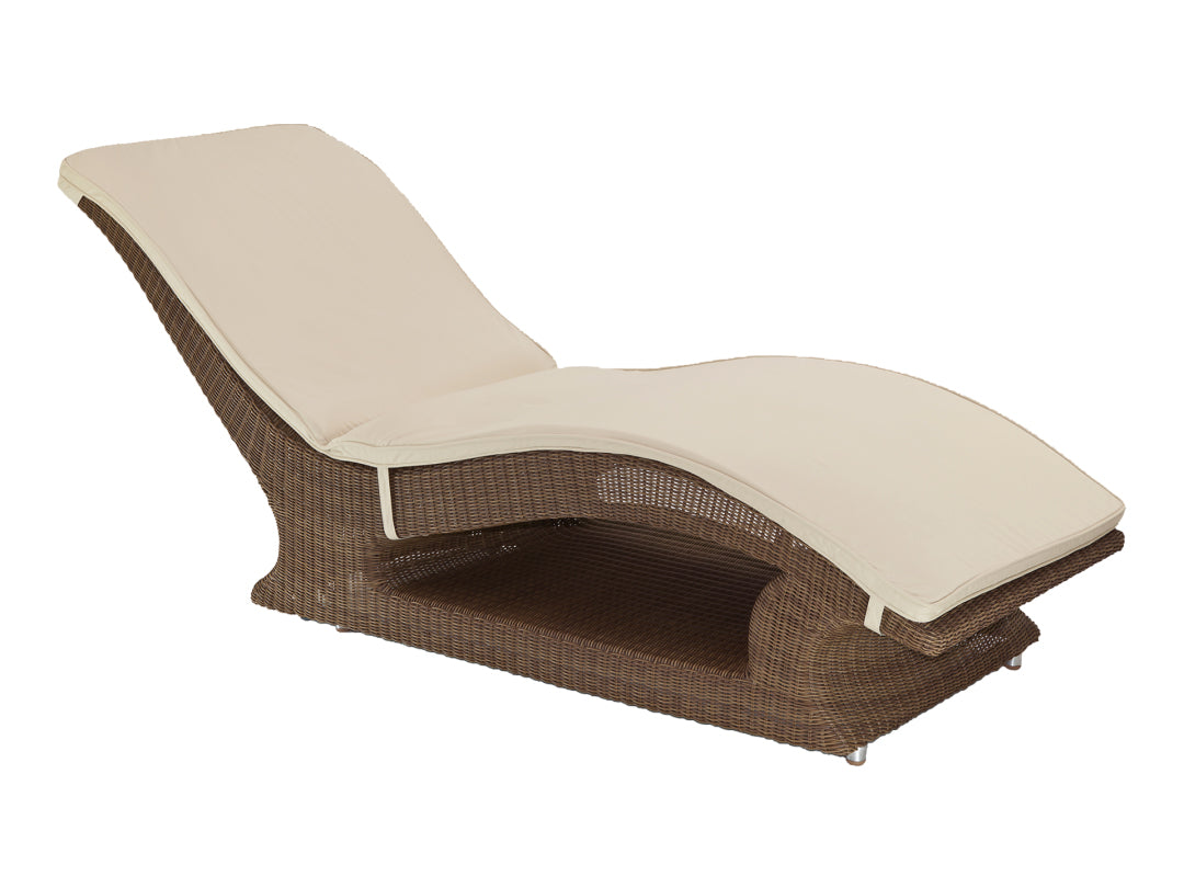 rattan sun lounger curved