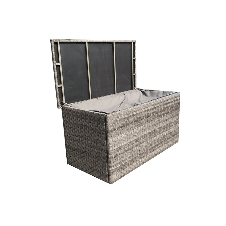 Signature Weave Garden Furniture Triple Weave Grey Medium Cushion Storage Box | Garden Furniture House