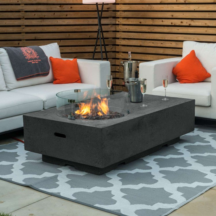 bettine stone propane fire pit table