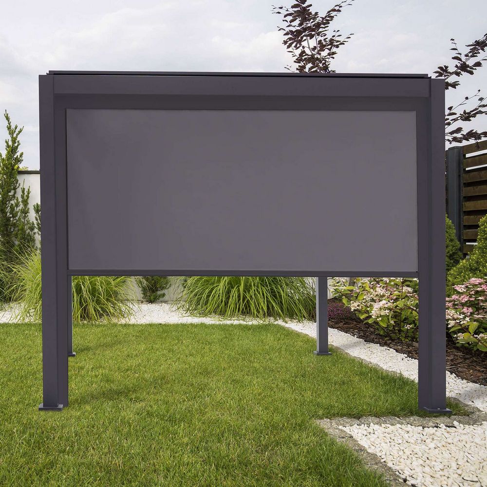 Image of Nova Garden Furniture Grey Pull Down Screen for Titan 3m Pergolas