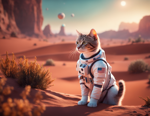 ai generated astronaut cat image