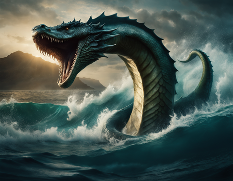 dragon in the ocean