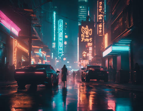 cyberpunk city using ai