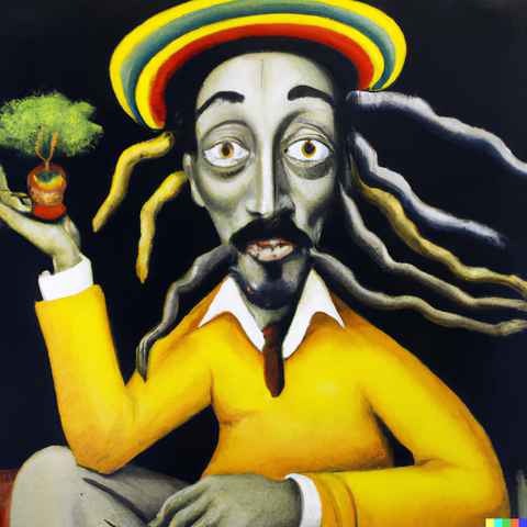 “Rasta man painting by Salvador Dalí”