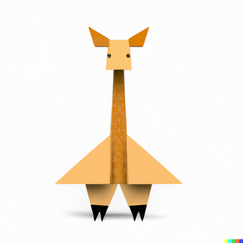 a cute giraffe, origami art