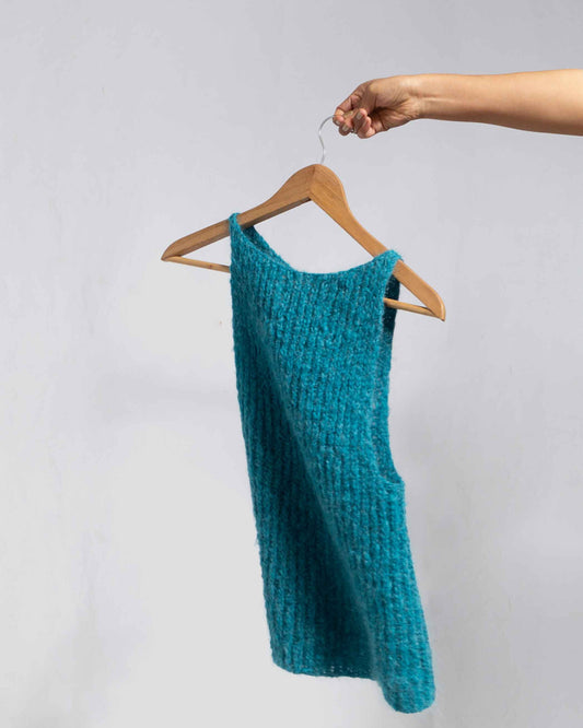 sleeveless alpaca sweater top