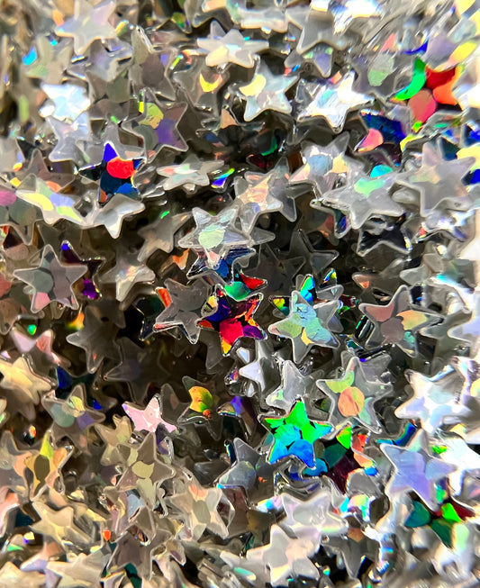 Holographic Star Biodegradable Glitter, Made in the USA, Non Toxic