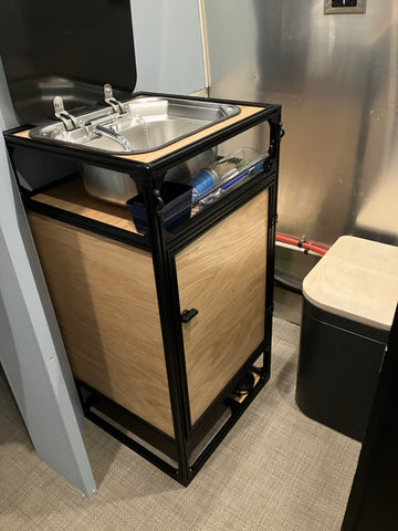 TNTvans sink system in Airstream bathroom diy kit