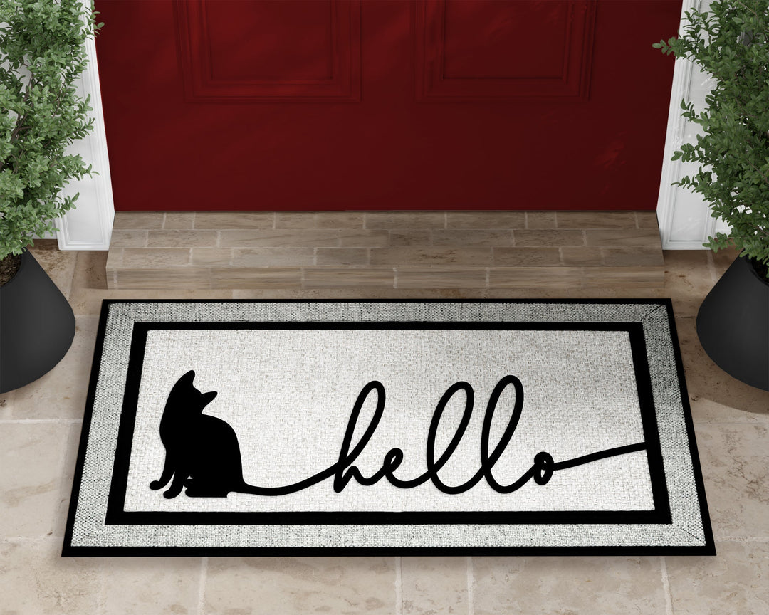 Bless international Scaredy Cats Are Welcome Kitchen Mat