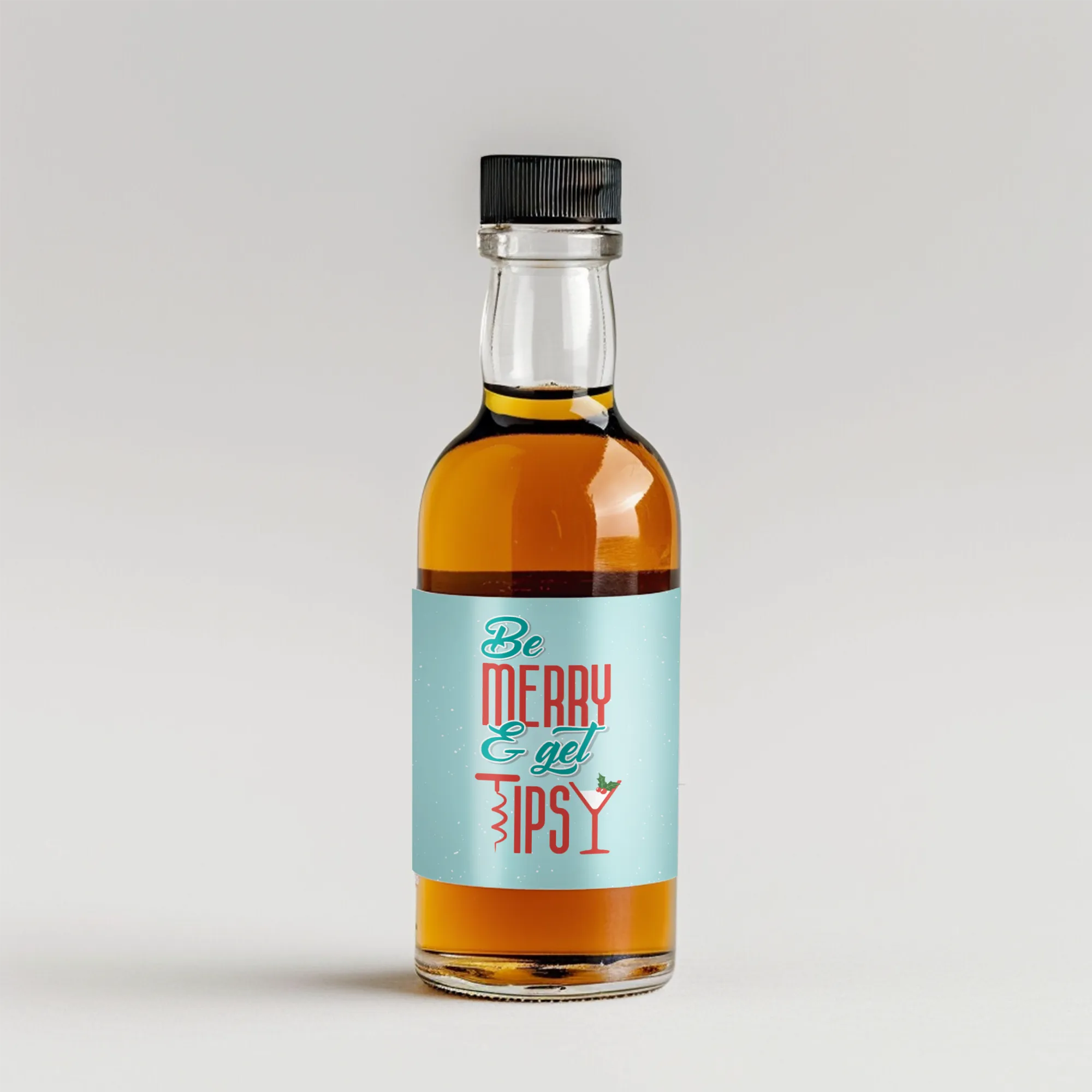 Be Merry Get Tipsy Mini Liquor Label