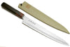Yoshihiro VG-10 46 Layers Hammered Damascus Sujihiki Japanese Slicer Knife (Octagonal Rosewood Handle) (9.5" (240mm))