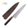 Mazaki Hon-Sanmai White 2 Gyuto 210/ 225/ 240 mm, with K&S Heart-shaped  Ebony Handle and Wenge Wood Saya - 210mm