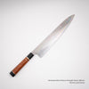 Yamatsuka White Steel Honyaki Gyuto 300mm with Triple Spacer Amboyna Burl Handle