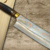 Takeshi Saji Aogami Colored Damascus DHM-NNM Japanese Chef's Nakiri(Vegetable) 170mm with Brown Antler Handle Nomura Special
