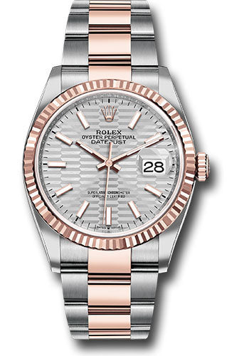 Rolex Everose Rolesor Datejust 36 Watch - Fluted Bezel - Chocolate