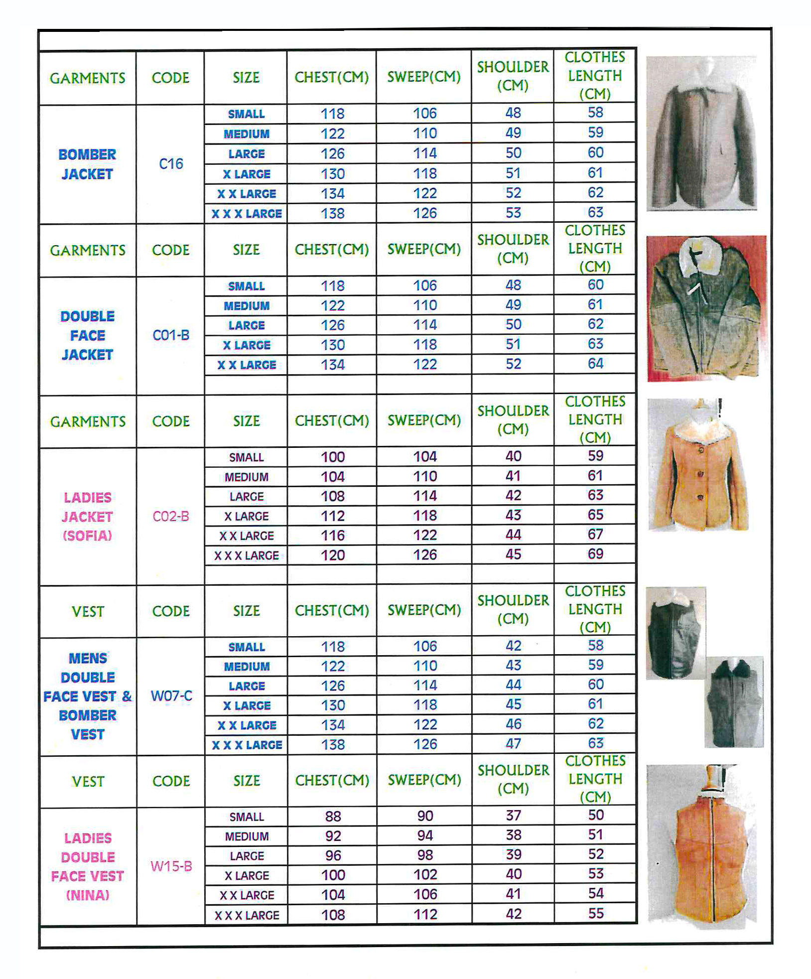 Aussie UGG Wear Size Chart