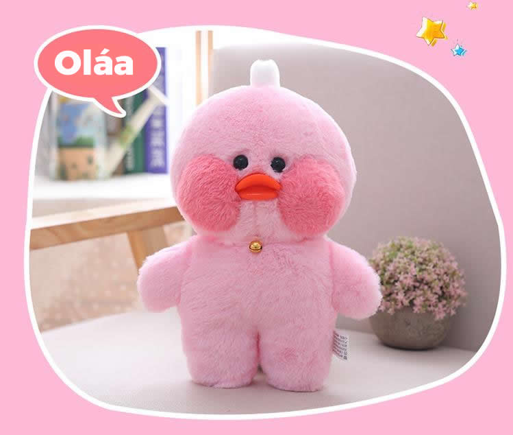 Patofofo  de pelúcia Lalafanfan cafe mini rosa