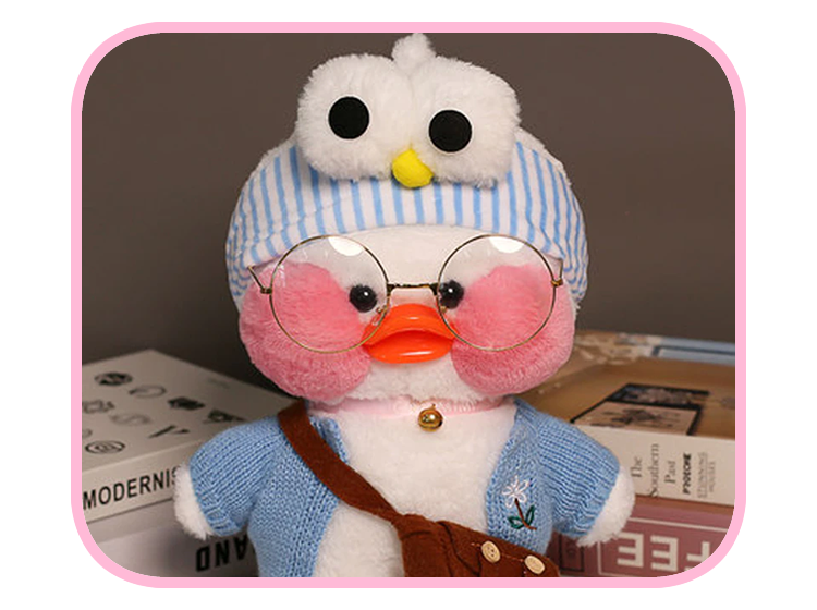 Pato Lalafanfan Branco DIY Kawaii com Roupa - Arrasaplay