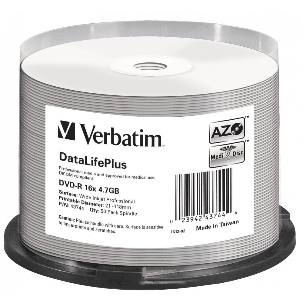 Verbatim White InkJet Full Surface Printable DVD-R (50 Pack) Large Image
