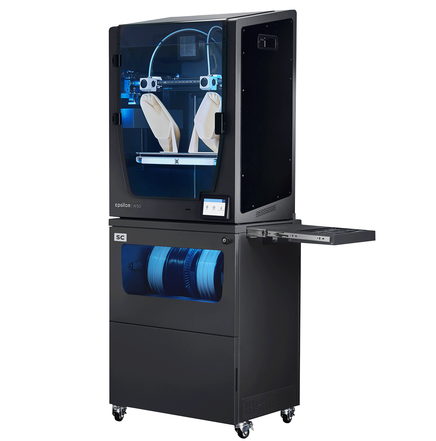 BCN3D Epsilon W50 3D Printer & Smart Cabinet Bundle - Right Side Facing