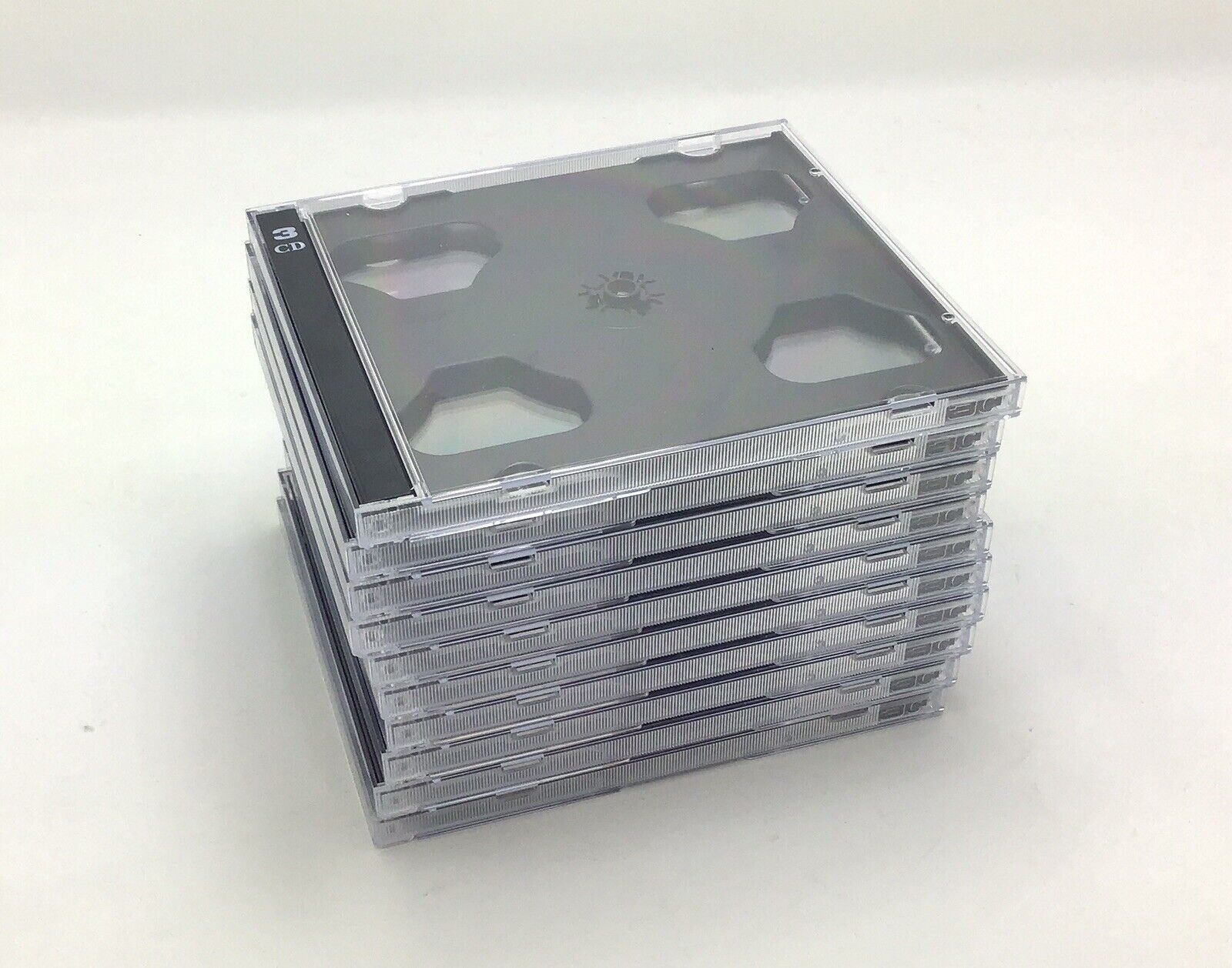 3 Way Black Tray 10mm CD Jewel Case (5 Pack) Large Image