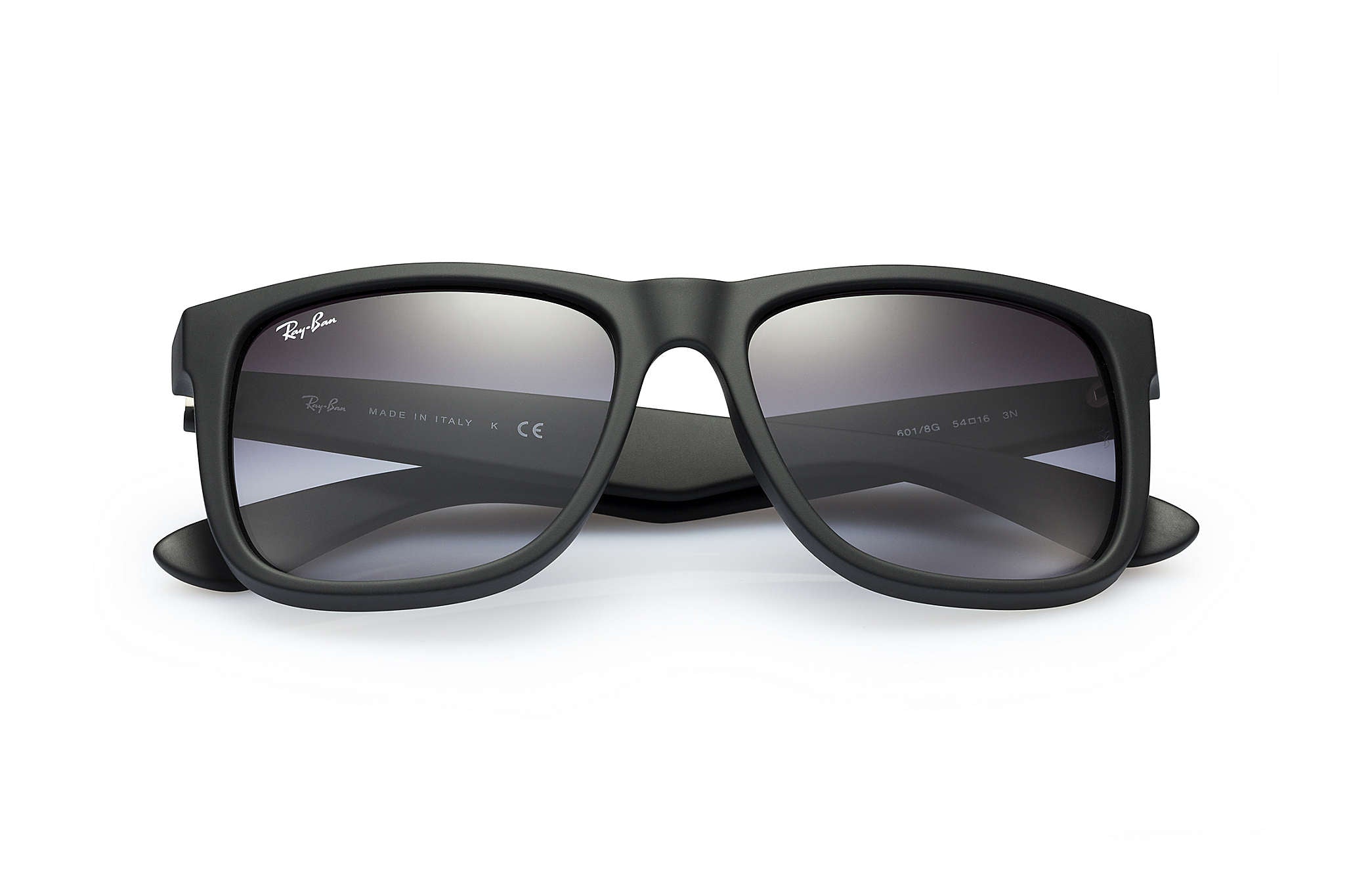 ray ban 4165 justin 601 8g matte black rubber sunglasses