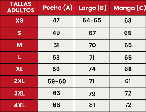 Guía de Tallas 811-CARDI-GRIS-ADULTO