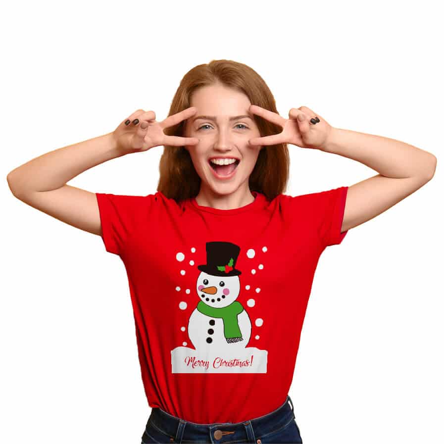 Unir Perspectiva póngase en fila Camiseta de Navidad para Hombre y Mujer Roja con Muñeco de Nieve – Jerseys  Navideños