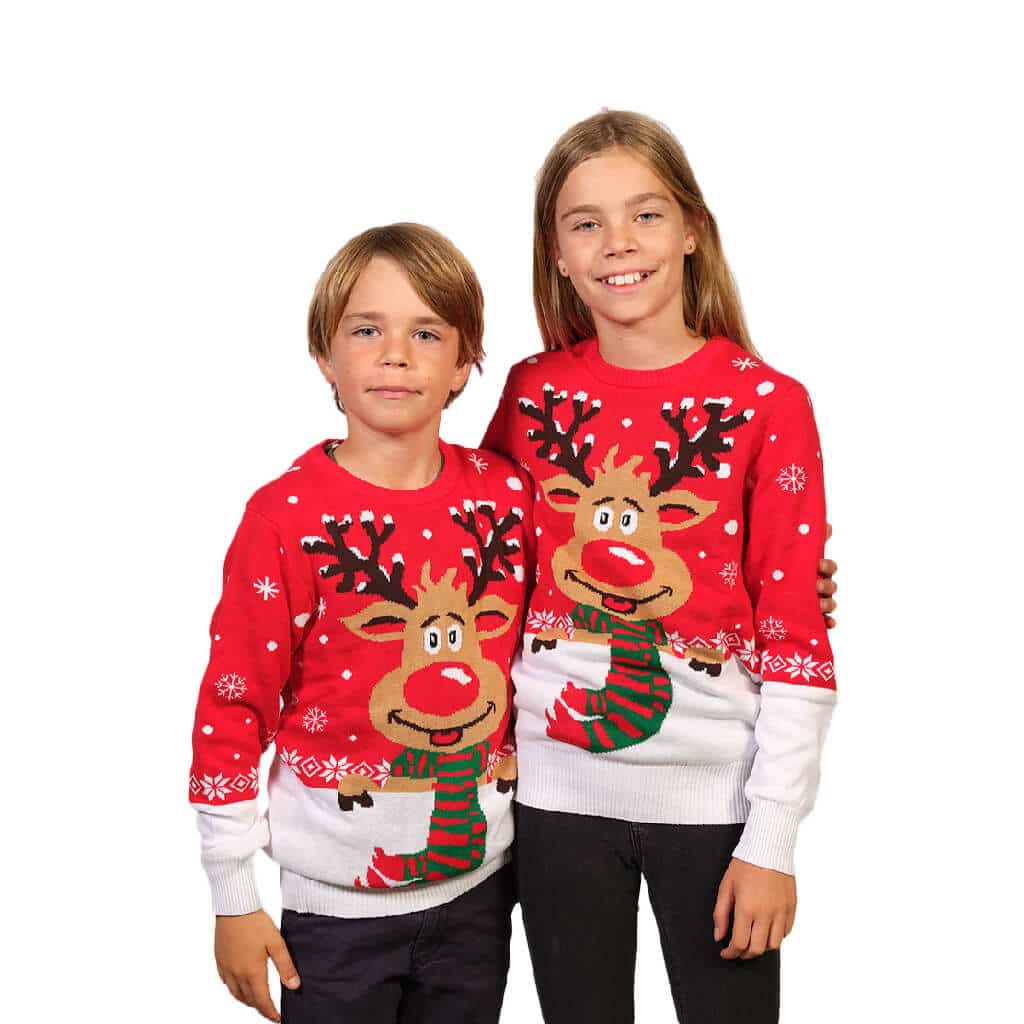 de Navidad Niña y Niño con Bufanda Algodón Orgánico – Jerseys Navideños