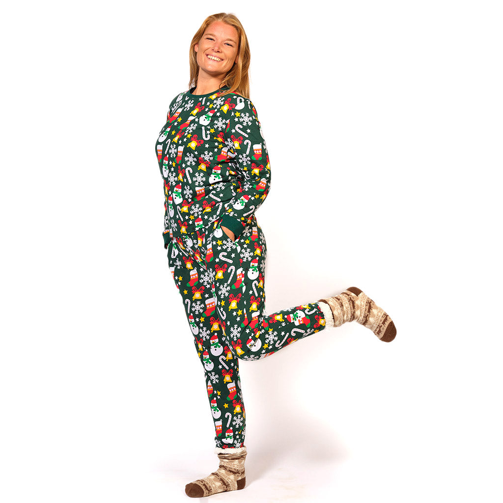 Pijama de Navidad Adultos Unisex Verde Motivos Navideños – Jerseys Navideños