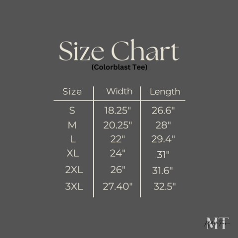 Size Chart Main – Motivatetees