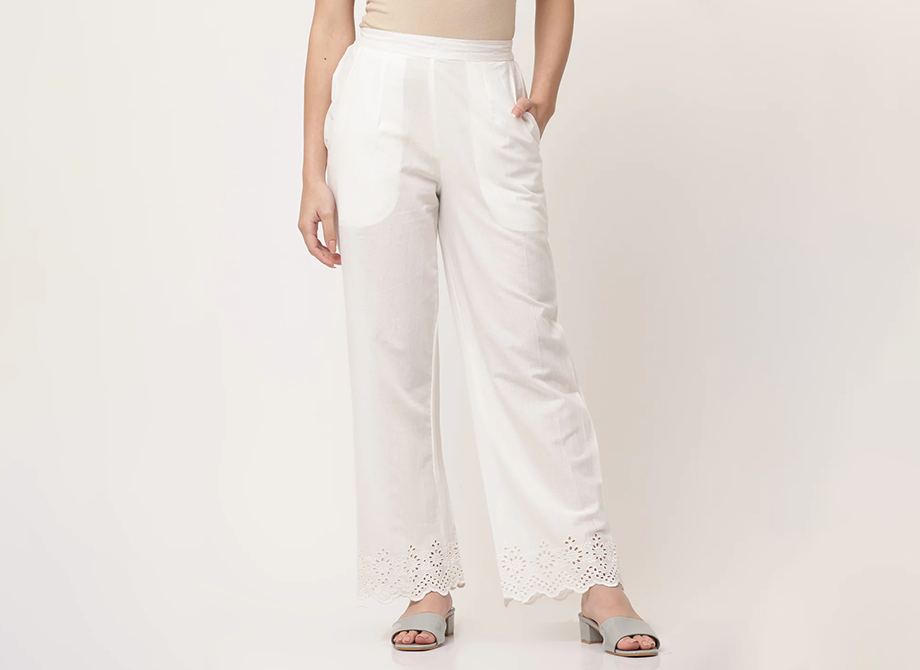 Paes White Linen Harem Cotton Pants | Sepia Stories
