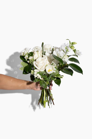 Alabaster Blooms Wrapped Flower Bouquet in Charlotte, NC - FLOWERS PLUS
