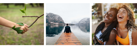 image collage of a happy people living a healthy lifestyle 