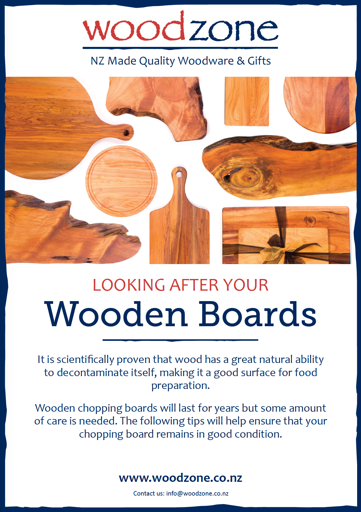 Looking after your wooden board - care instruction download