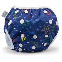 Nageuret Reusable Swim Diaper, Adjustable & Stylish Fits Diapers Sizes N-5 (8-36lbs) Ultra Premium Quality for Eco-Friendly Baby Shower Gifts & Swimming Lessons (Sea Friends)