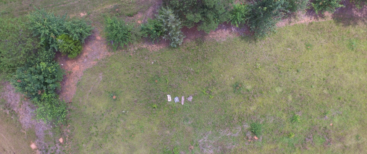 AVES Refuge Camo from the sky down 100 yards by drone