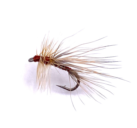 Bimoo 6PCS #10~#16 Grizzly Brown Hackle Adams Dry Fly Barbed Fly Hook May  Fly Midge Fly Trout Fishing Lures Baits Grey Yellow