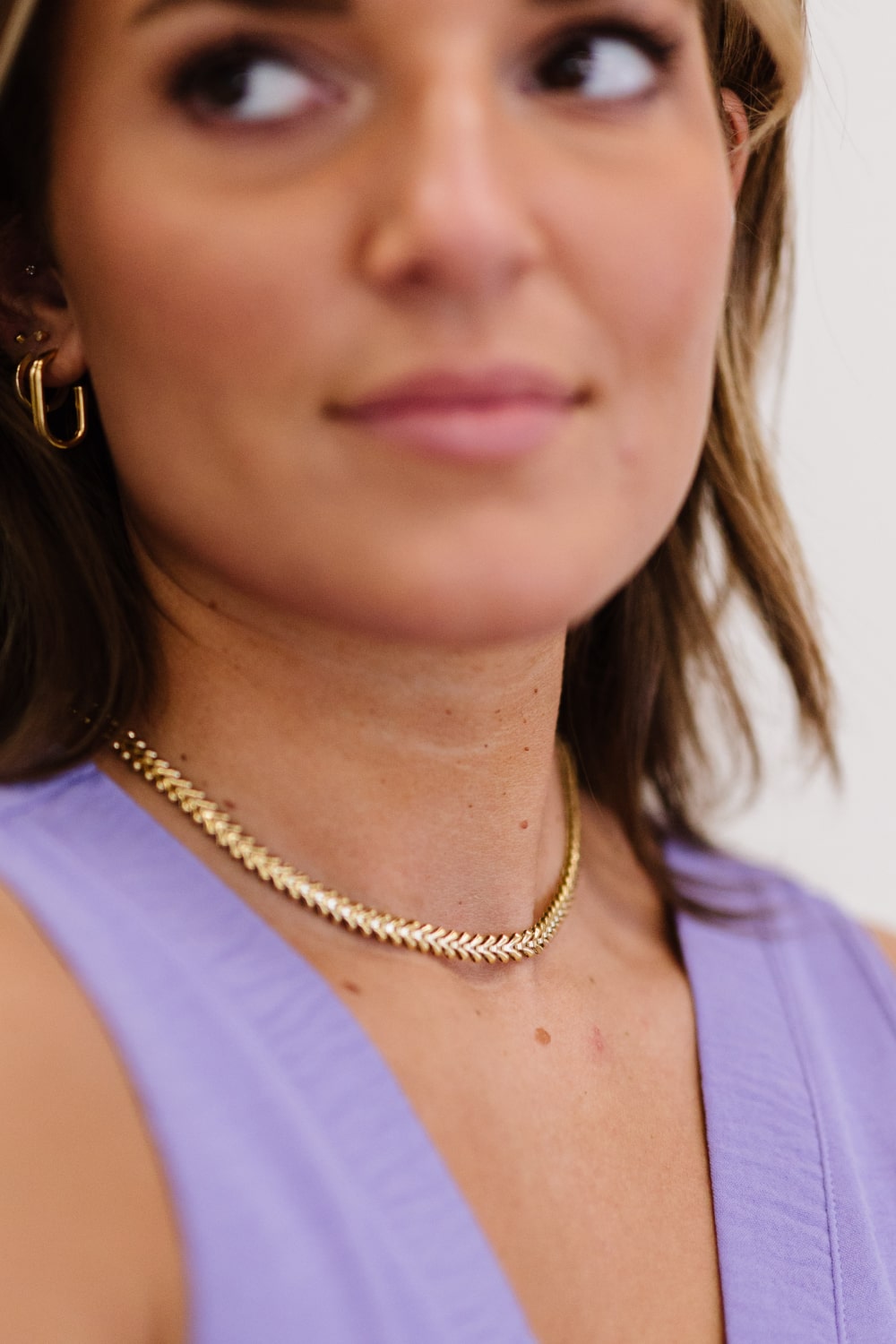 Very Captivating Gold-Plated V-Chain Necklace