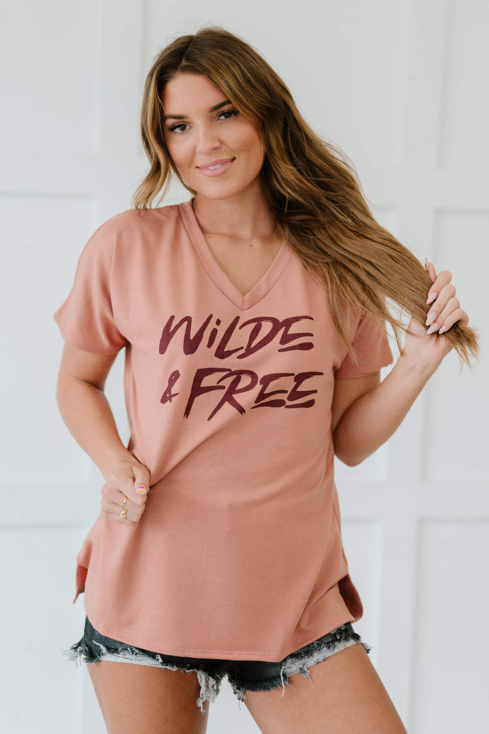 Sew In Love Wilde & Free Full Size Run Graphic Tee Light Rust by Madsbay